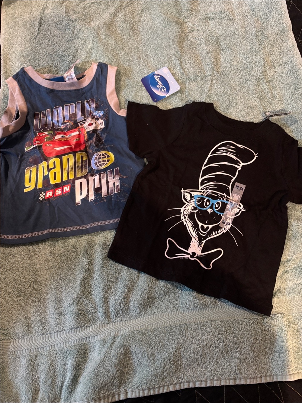 NWT Disney Cars 'World Grand Prix' Tank Top & Black Cat Dr. Seuss Tee Kids 18-24